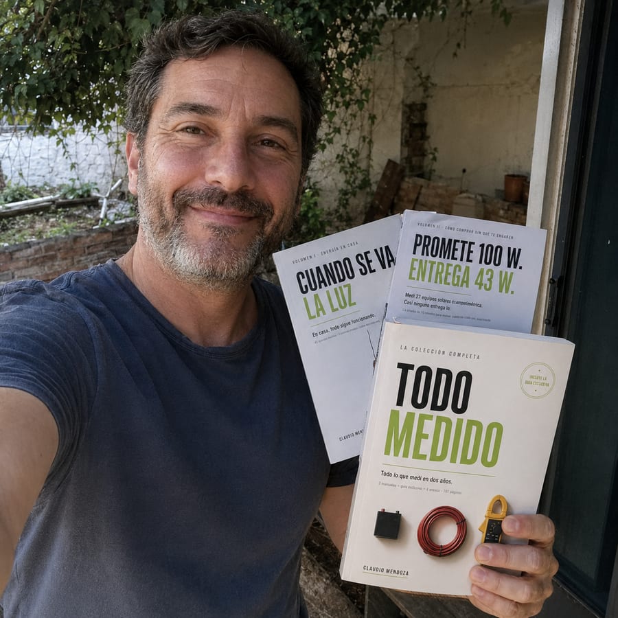 Andrés C. con los manuales